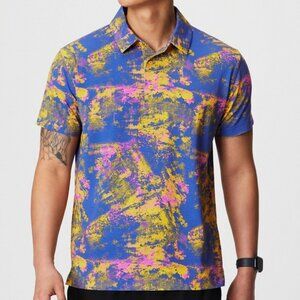 SIZE M | Men's Multicolor Abstract Print Shirt Golf Shirt
